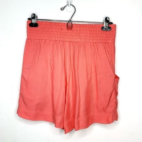 Aritzia Talula Shorts High Rise Waist elastic waistband Coral Pink Flowy Small - Picture 10 of 16